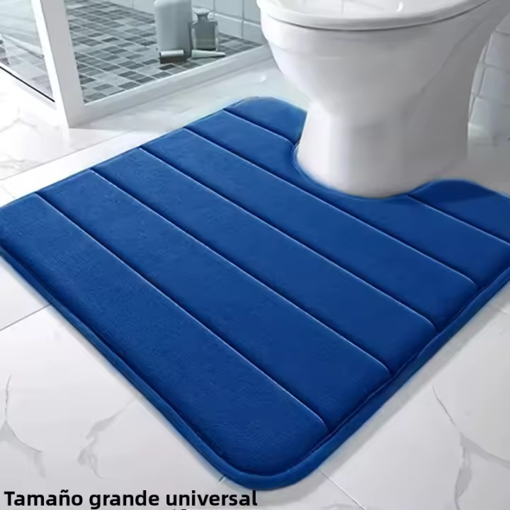 Alfombra De Baño En Forma De U Suelo De Inodoros De Espuma De Memoria Antideslizante Y Super Absorbente Para El Hogar - 1
