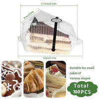 100Pcs Cajas De Tarta De Plástico Con Tapa Caja De Postre Individual Cuadrada Y Pilaable Para Cupcakes Translúcida - details 6