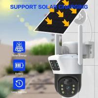 FGNS Cámara Vigilancia WiFi Exterior Solar, HD con dual lente, Cámara de Vigilancia Solar Exterior Inalámbrico con Visualización de 360 °, Detección de Movimiento,4K Visión Nocturna, Audio Bidireccional, IP66 Impermeable,S. - details 4
