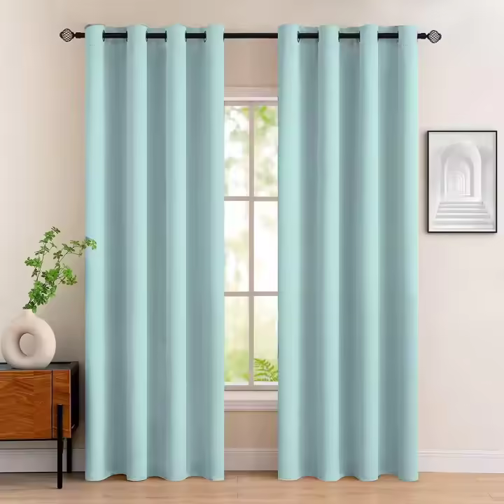 Cortinas de Tela Lisa de 140x260cm, Cortina Semi Transparente, con 13 Colores Disponible, material 100% Poliéster de Calidad y Resistencia, Cortina Para Salón Dormitorio y Oficina, Moderna Decorativa, Envío desde españa. - 1