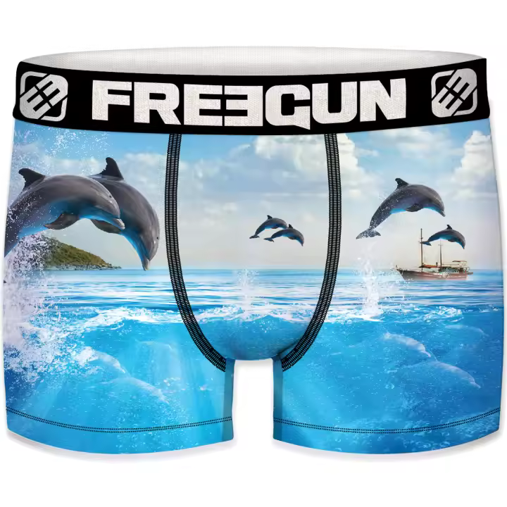 Calzoncillo boxer freegun de poliester reciclado para hombre talla l modelo animaldolphins - 1
