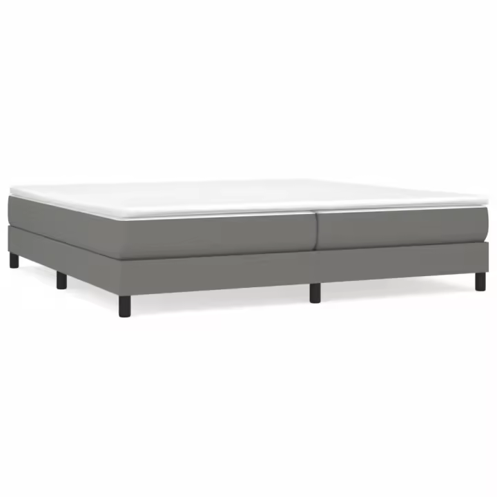 vidaXL Estructura de cama con somier tela gris oscuro 200x200 cm - 1