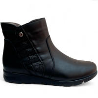 Botines Mujer Flexpies 1440N Negros en Piel con Elásticos y Cremallera – Cómodos y Estilosos para Otoño-Invierno - details 0