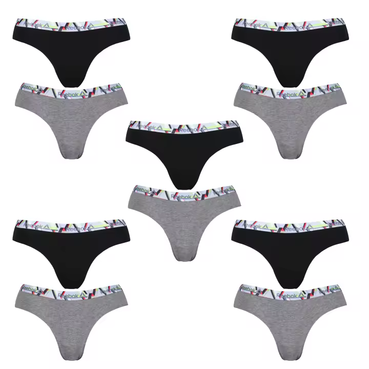 Pack 10 braguitas para mujer REEBOK en color gris/negro - 1
