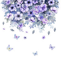 Pegatinas De Pared De Mariposa Flor De Enredadera Morada Para Baño Y Toilette Decoración Bebida PVC Autoadhesiva Para El Hogar - details 6