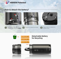 HiBREW H4C BARISTA ULTRA, Portable Coffee Machine, Detachable Battery, Wireless Heating, AdjustableTemperature (85~95°C), Professional Bottomless 51mm Portafilter, 20-BarHigh Pressure, 100mL Water Tank, with Aluminum Alloy Stand, 7500mAh Battery - details 6