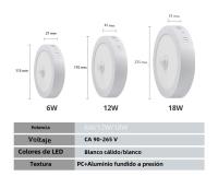 Lámpara De Techo LED Con Sensor De Movimiento PIR 6W 12W 18W AC 85-265V Luz De Pasillo Interior Instalación En Techo - details 1