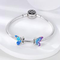 Encanto De Mariposa Plateado En Plata Con Circonia Bola Redonda Colgante Para Pulsera O Collar DIY Joyería De Moda Irregular - details 141