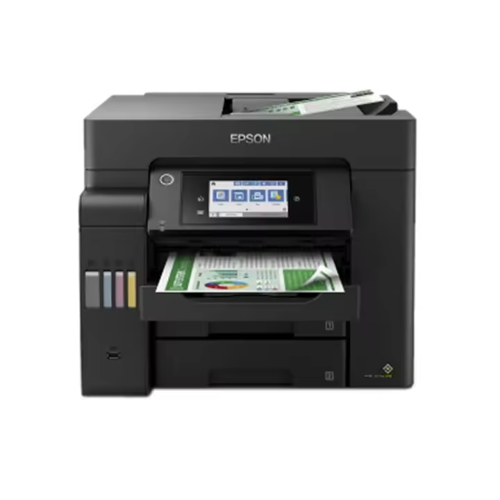 Epson Multifunción Ecotank ET-5850 - Impresora Inyección con Fax - Tecnología Precisioncore - Velocidad de Impresión 25 Páginas/min - Escaner a Doble Cara - 1