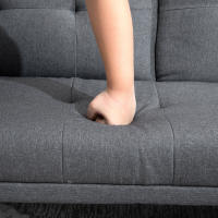 HOMCOM Sofá Cama 3 Plazas Sofá Cama Plegable con Respaldo Ajustable de 3 Niveles Reposabrazos Desmontable y 2 Soportes para Vasos 181x77x78 cm - details 3