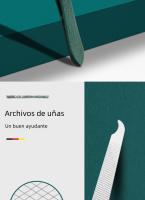 Set De Manicura Profesional Verde Con 9 Piezas Y Estuche De Cuero Herramientas Para Cuidado Del Rostro Y Pies Corte De Acero Inoxidable Regalo - details 9