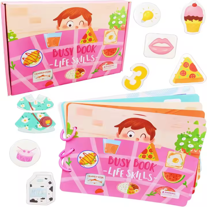 Libro De Aprendizaje Temprano Para Niños Enseñanza Científica Juguete De Puzzle Para Bebés Libro Quiet Book Con Papel Adhesivo Reutilizable Montessori - 1