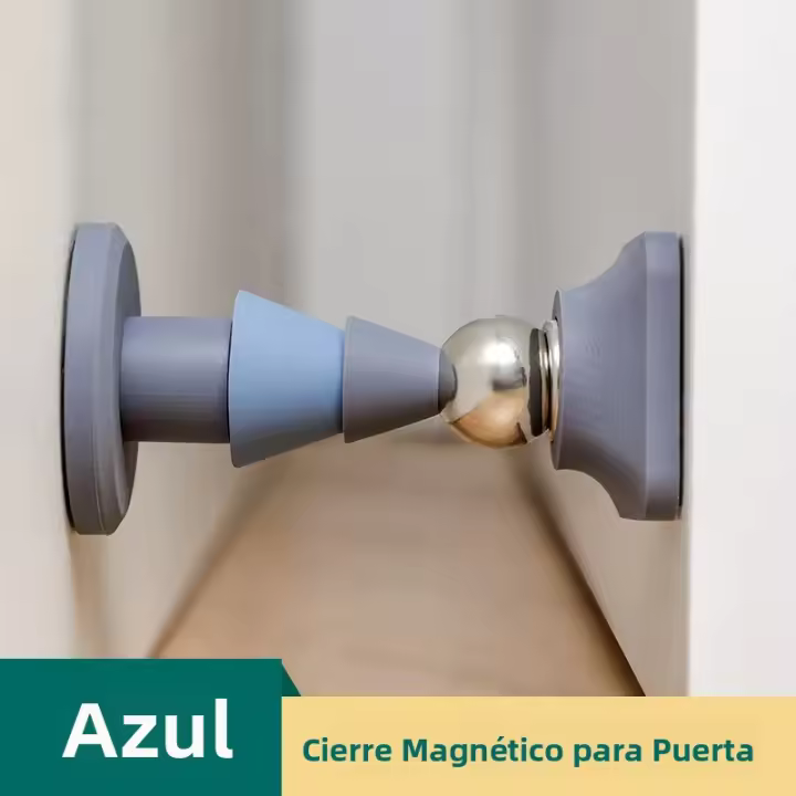 Parador De Puerta Magnético Con Adhesivo De Silicona No Necesita Perforación Soporte De Puerta Para El Hogar Instalación Sin Rastros Blanco/Blanco - 1