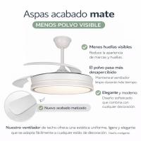 NOVEDAD aspas en acabado MATE, ventilador con motor DC 7 velocidades funcion brisa, Tecnología Led 48W sistema CCT 5040 Lúmenes, Control remoto, temporizador, luz regulable en color e intensidad, Memoria motor verano/invierno ultra silencioso - details 0