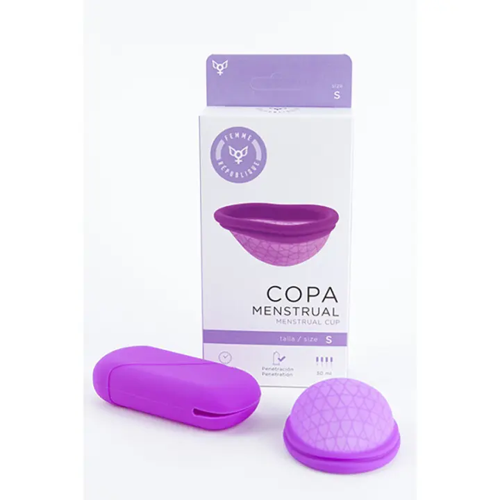 Femintimate Copa Menstrual Disco Silicona Talla S (6.7x6x3cms) Color Lila - 1