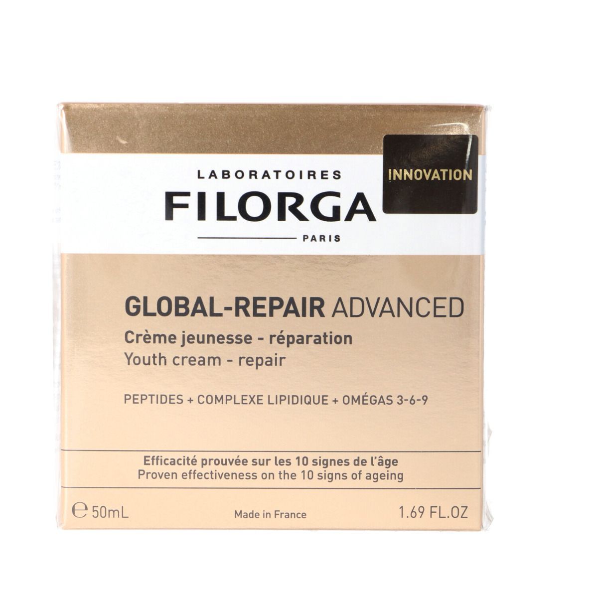 Filorga Global-Repair Crema Nutri-rejuvenecedora Multi-Revitalizante para Piel Madura, 50 ml, Tratamiento Antiedad con Ceramidas y Vitaminas