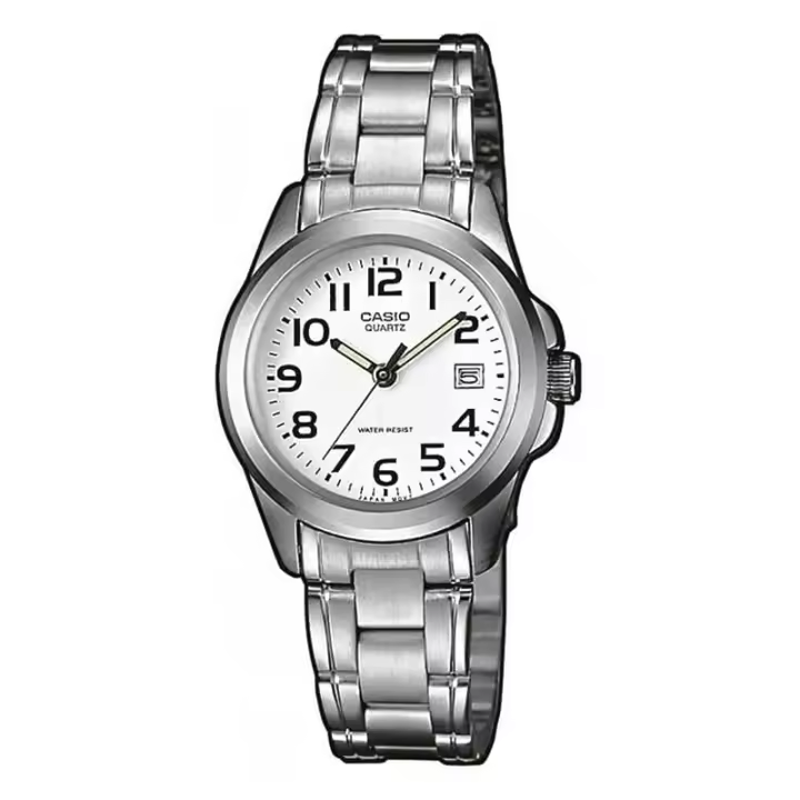 Reloj Casio Mujer Acero Esfera Blanca Numeros Ltp-1259pd-7beg - 1