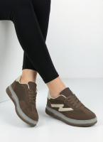 Calzados soraia, Zapatillas Deportivas de Mujer con Paneles de Malla y Detalle de Leopardo - Estilo Urbano Casual - Beige y Marrón - details 11