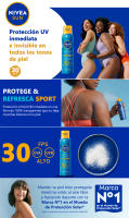 NIVEA SUN FP30 Spray Bruma Sport Protege y Refresca 200 ml. Protección alta - Pack ahorro de 3 unidades (total 600ml) - details 0