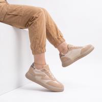 Calzados soraia, Zapatillas Deportivas de Mujer con Paneles de Malla y Detalle de Leopardo - Estilo Urbano Casual - Beige y Marrón - details 6