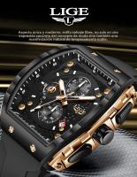 Reloj De Cuarzo Para Hombre LIGE Moda Lujo Deportivo Militar Casual Con Correa De Silicona Reloj Cronógrafo Resistente Al Agua Y Al Choque - details 0