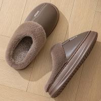 Zapatillas De Casa Para Hombre Invierno Interior Cálidas Cuero Sintético Impermeable Funda De Plush Gruesa Zapatos De Piso - details 17