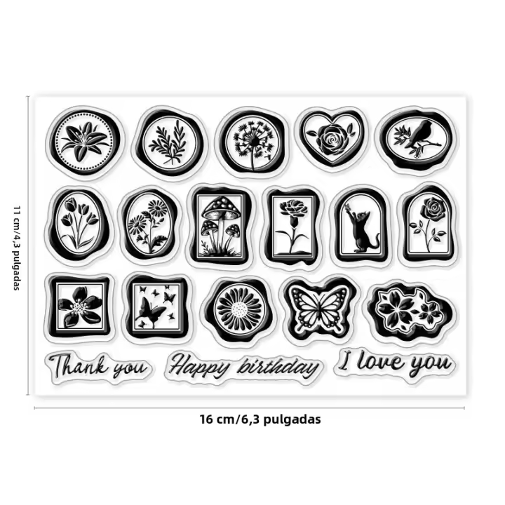 Plantillas De Silicona Para Tarjetas De Arte ATC Estampado Transparente En Resina Para Scrapbooking Y Diario - 1