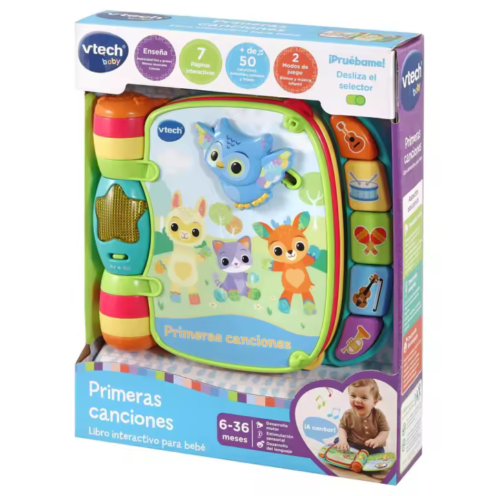 Libro musical Primeras Canciones con luz, 6 melodías y canciones 19x22x4 cm (Vtech 80-166777) - 1
