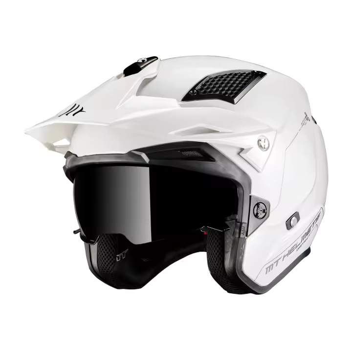 Casco Jet MT Helmets District SV Solid A0 Blanco Brillo - 1
