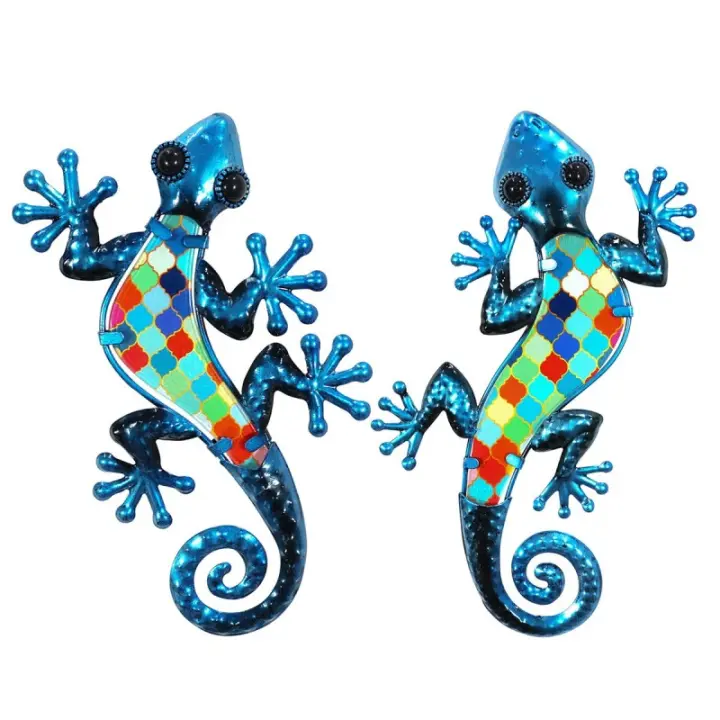SIGNES GRIMALT Signes Grimalt By SIGRIS - Figura de Lagarto de Metal y Cristal Azul para Decoración de Pared - 1