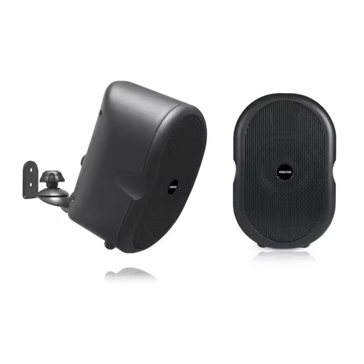 Fonestar Pareja Altavoces PA 3in 40W 100V NEGROS Hi-Fi Compactos con Transformador de Línea y Refuerzo en Graves Bass Reflex - 1
