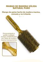 Cepillo De Pelo Redondo Profesional Con Cerdas De Jabalí Para Mujeres Y Hombres Accesorios De Peluquería Cepillo De Madera Para Estilizar El Cabello Y Masajear La Escalpelo - details 5