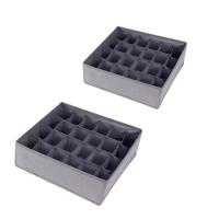 Set 2 Organizador Cajones, 24 Celdas Plegable ,Caja organizadora ropa interior, Organizadores de Cajones No Tejidos, Separadores de Cajones Plegables para Armarios ,ideal Ropa interior, Calcetines, Cinturones ,Corbatas ,Joyas, Color Gris o Blanco - details 1