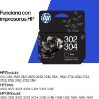 HP 302 / 304 (N9K06AE) Negro - Cartucho de Tinta Original | Compatible con Impresoras de Inyección de Tinta HP DeskJet 1110, 2130, 2620, 2622, 2630, 2632, 2633, 2634, 3630, 3720, 3730, 3733, 3735, 3750, 3760, 3762, 3764, HP Envy 4520, 4522, 4523, 4528 - details 0