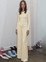 Dulzura Conjunto De Pantalones Casuales De 2 Piezas Suéter De Cuello Redondo Manga Larga Abrigo Sólido Pantalones De Pierna Ancha Clubwear Fiesta - details 2