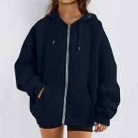 Sudadera De Mujer Con Capucha Abrigo Casual De Color Sólido Otoño E Invierno Con Bolsillos Y Cierre De Cremallera Largo Manga Para Calle - details 38
