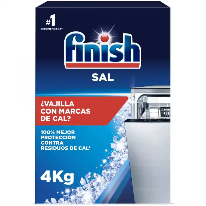 Finish Lavavajillas Sal 4kg, Potenciador Lavado, Aumenta Rendimiento, Profesional, Evitar Acumulación de Cal - 1