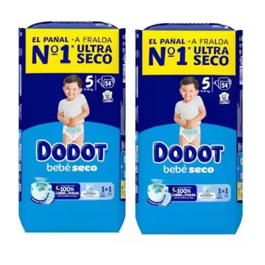 Dodot Bebé-Seco Talla 5 (11-16 kg) Pack Ahorro 108 Pañales – Sequedad Duradera y Protección Anti Fugas - 1