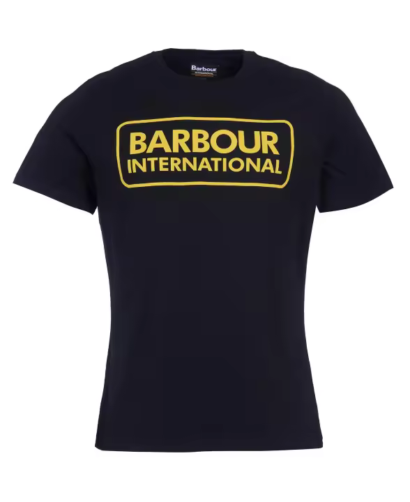 Barbour International Essential Large Logo T-Shirt Black Yellow - 1