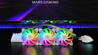 Mars Gaming MF-3A, Kit 3x Ventiladores FDB Ultrasilenciosos 120mm, Iluminación ARGB Rainbow 360º Sin Marco, Ventialdores 3en1 con Compatibilidad Total ARGB, Doble Conector ARGB Macho + Hembra, Ventiladores PC Negros o Blancos - details 1