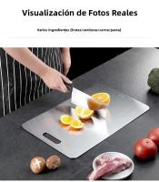 Tabla De Cortar De Acero Inoxidable Doble Cara Antideslizante Gruesa Antibacteriana Y Anti-moho Para Cocina - details 5