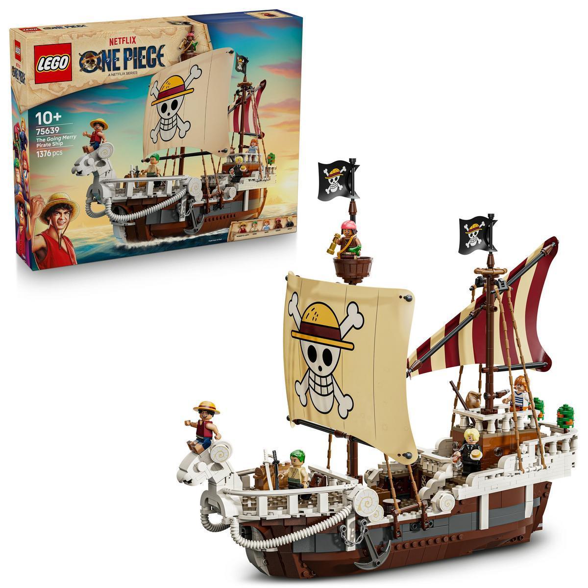 LEGO 75639 ONE PIECE: Going Merry, Barco Pirata para Construir con 5 Minifiguras y Detalles de la Serie de Netflix, Ideal para Fans del Anime y Aventureros