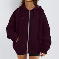 Sudadera De Mujer Con Capucha Abrigo Casual De Color Sólido Otoño E Invierno Con Bolsillos Y Cierre De Cremallera Largo Manga Para Calle - details 43
