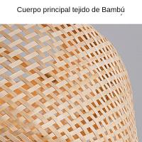 Lámpara Colgante De Bambú Moderna De 30cm Artesanal Para Sala De Estar Comedor Dormitorio Lámpara De Luces Vintage Con Técnica De Tejer a Mano - details 9
