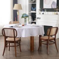 Mantel Redondo Blanco De Seda Para Bodas Y Fiestas Decoración De Mesa De Hotel Y Cumpleaños Mantel De Color Sólido Impermeable Y Antigolpes - details 15