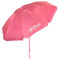 Aktive - Sombrilla de playa inclinable D220 cm, azul, con protección UV50, 8 varillas, material oxford, con ventilación, para exterior - details 1