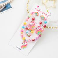 Juego De Joyas Para Niñas Con Unicornio Colorido Y Dibujos Animados: Collar Pulsera Aretes Y Anillo Regalo Ideal Para Niñas De 0 a 12 Años - details 2