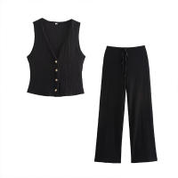 Willshela Conjunto De Moda Para Mujer 2 Piezas Top De Tangara Y Pantalones Vintage Con Cintura Alta Conjunto Chic De Verano - details 3