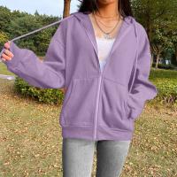 Sudadera De Mujer Con Capucha Y Cremallera De Primavera Otoño Color Sólido Manga Larga Bolsillos Cierre De Cremallera Exteriores - details 59