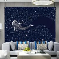 Tapiz De Pared VIKAMA Estilo Boho Aesthetic Oceánico De Ballena Y Delfín En Cielo Estrellado Para Decoración De Hogar Y Dormitorio Material Poliéster Impermeable Y Limpieza Fácil - details 1